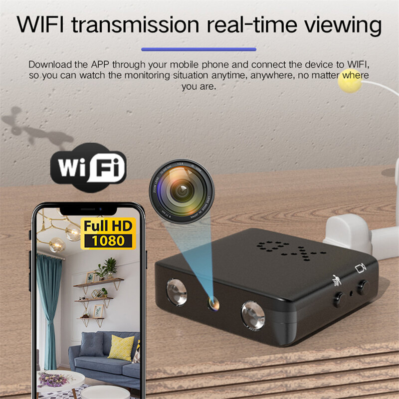 BKW1-IR-Cutting Camcorder, Câmera WiFi, Visão Noturna, Detecção de Movimento, Vigilância de Segurança Interna, Casa e Escritório, 1080P
