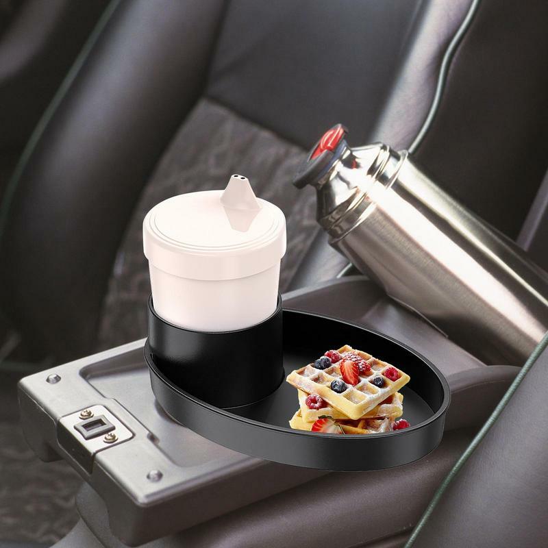 Car Seat Snack Bandeja Cup Holder com Food Bandejas, Bandeja De Armazenamento para Snacks Brinquedos, Acessórios de Viagem, A maioria dos Assentos De Carro