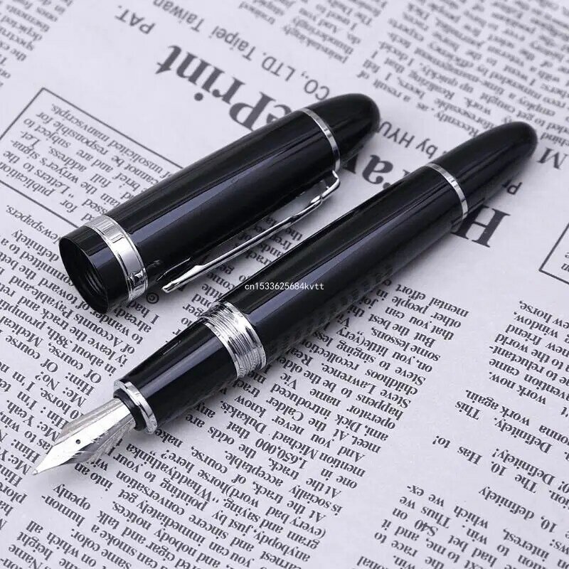 ใหม่ Jinhao 159 สีดำและสีเงินสำหรับ M Nib Fountain ปากกา Dropship หนา