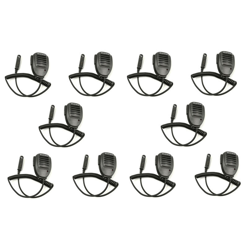 10 stücke original baofeng UV-9R plus/pro wasserdichte schulter ptt mikrofon lautsprecher mikrofon für UV-XR BF-9700 UV-S22 pro walkie talkie