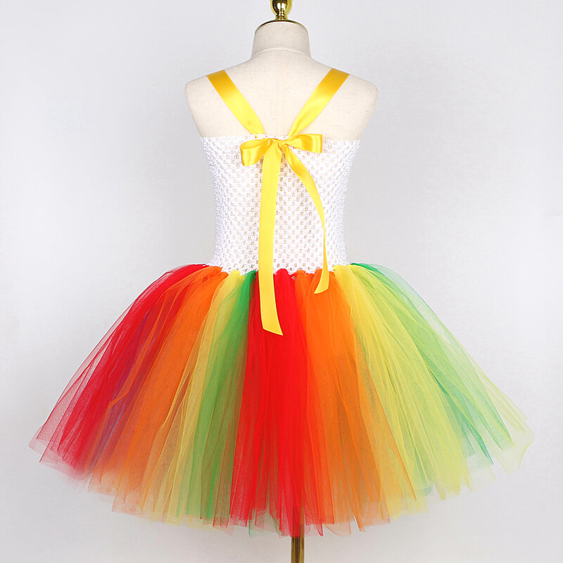 Regenbogen Zirkus Clown Kostüm für Mädchen lustige Joker Halloween Tutu Kleid für Kinder Geburtstag Karneval Party Outfit Kinder Kleidung