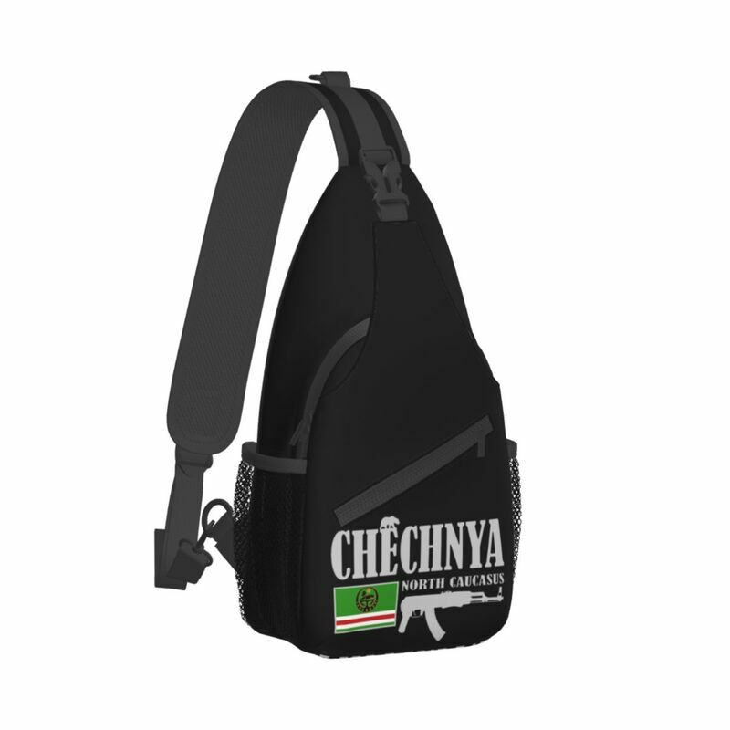 Bolsa de ombro chechena para homens, mochila crossbody sling, bolsa de peito para viagem, ciclismo, legal, lutador