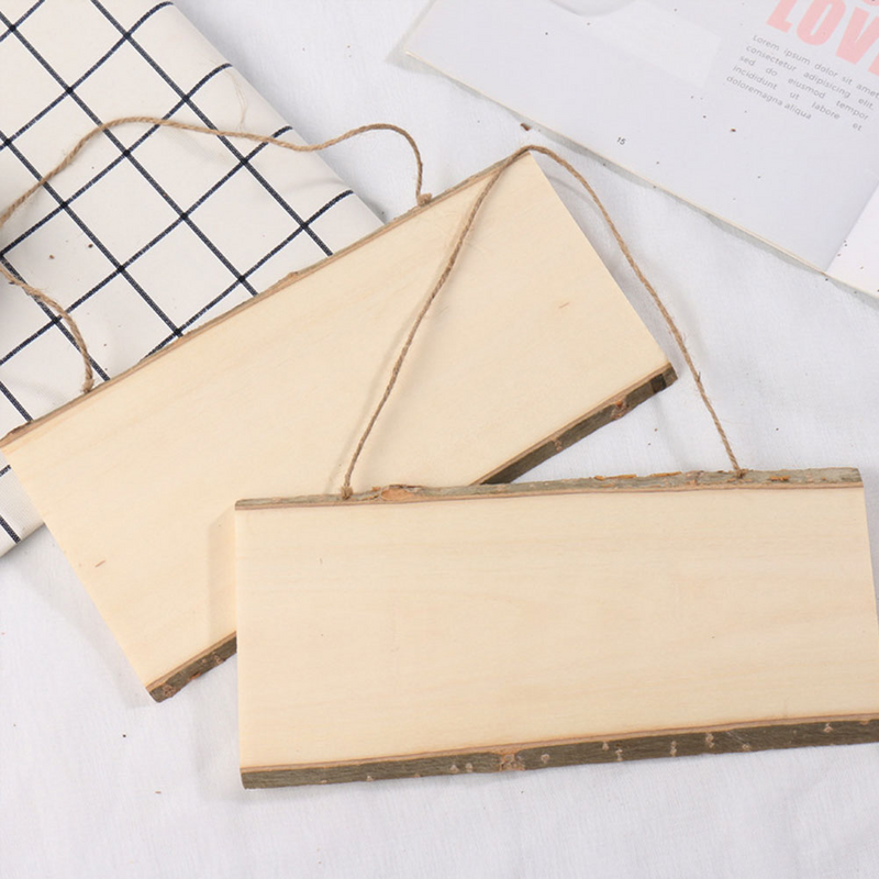 2 Stück Holz Hänge brett DIY leere Hänge brett Zeichnung Display Hänge brett Holz Wandbehang Plakette Anhänger (10x25cm)