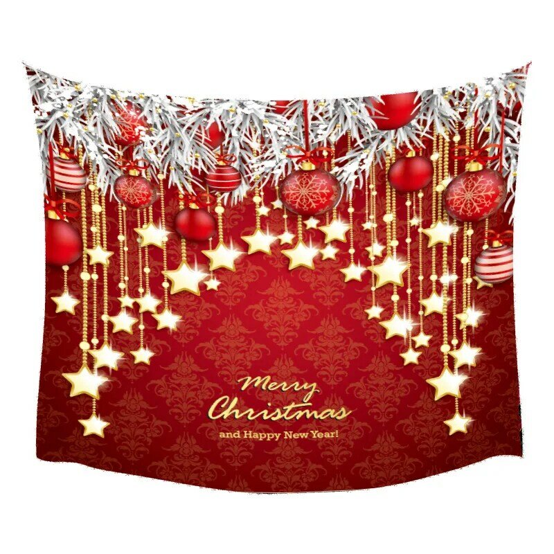 Настенное пляжное полотенце, Мультяшные моющиеся вручную постеры для сада, Рождественская елка, подвесная подвеска, новогодний фон из полиэстера