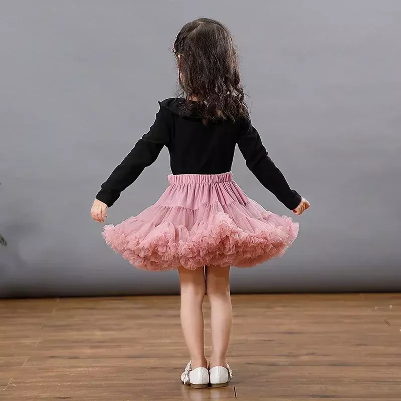 GORĄCE dziewczęce spódnice Tutu solidna puszysta tiulowa suknia balowa księżniczki Pettiskirt dzieci baletowa sukienka na występy dla dzieci PP001