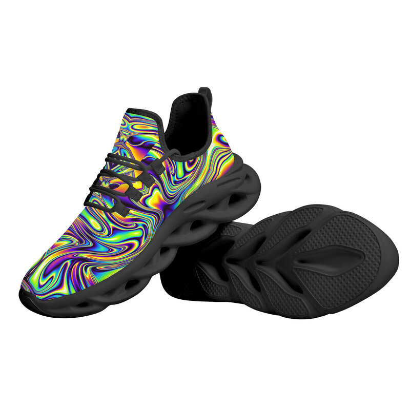 Trippy-zapatos coloridos de malla transpirable para exteriores, zapatillas informales cómodas para correr, zapatos planos suaves para primavera