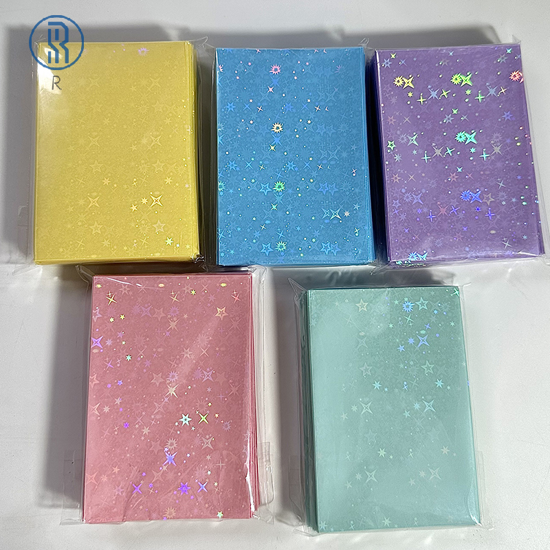 Estrela brilhante colorido Kpop Idol Photocard mangas de cartão, saco de armazenamento protetor, 50pcs por pacote