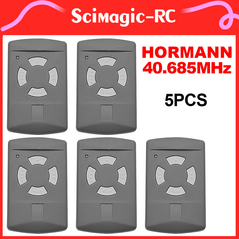 5 Pieces.For HORMANN 40.685MHz HSM4 HS4 HSE2 HS2 HSM2 Garage Remote Control HORMANN 40 MHz Gray Button Gate Door Transmitter