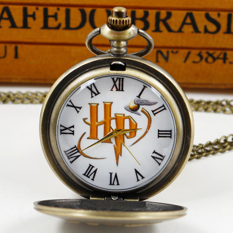 Reloj de bolsillo de cuarzo con tema mágico para hombre y mujer, pulsera con colgante analógico, cadena, envío directo