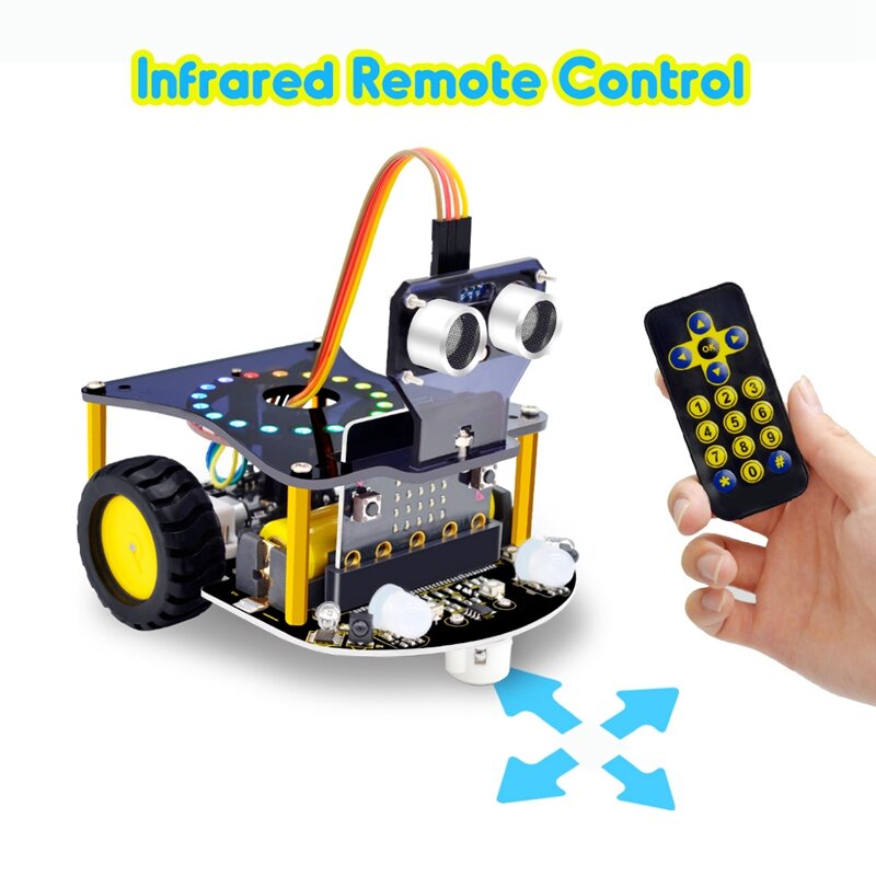 Mini Smart Microbit V2 Robot Auto Voor Micro:Bit Robot Carkit Grafische Programmering Speelgoed Elektronische Diy (Geen Batterij)