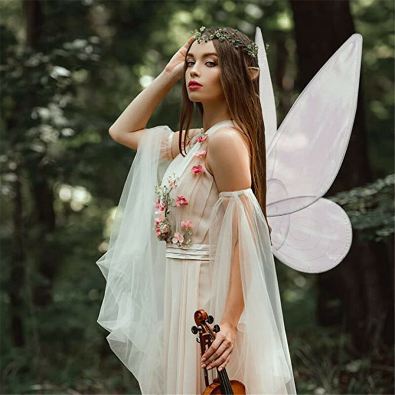 Alas de Ángel de princesa de elfo de hadas para mujeres y niñas, disfraces de Cosplay de fiesta de Halloween, alas de mariposa, fotografía de actuación en escenario