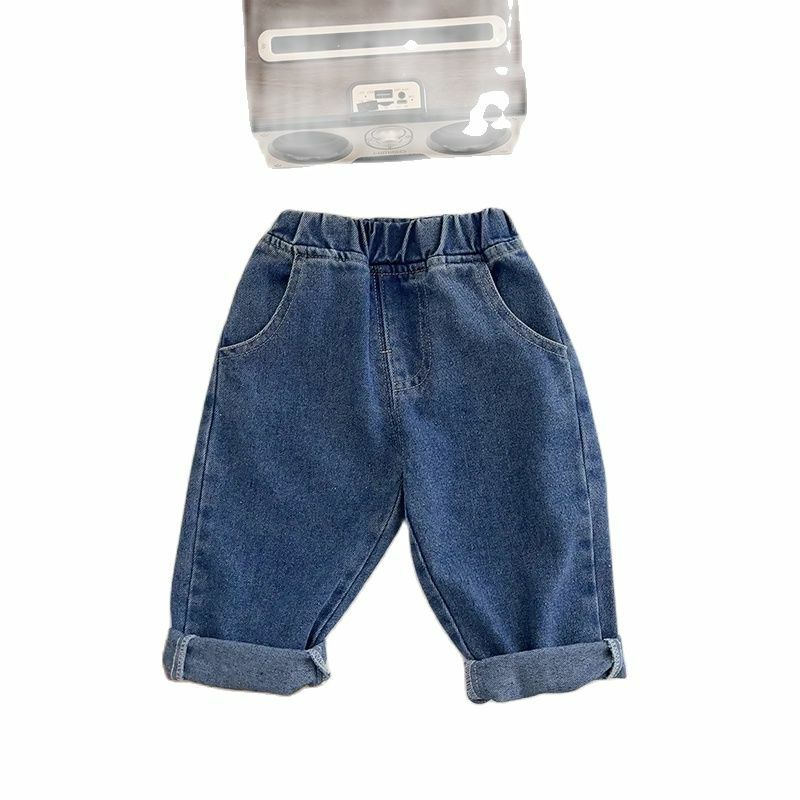 Milancel กางเกงยีนส์เด็กสีพื้นกางเกงแฟชั่นสำหรับเด็กชายและกางเกงยีนส์ลำลอง