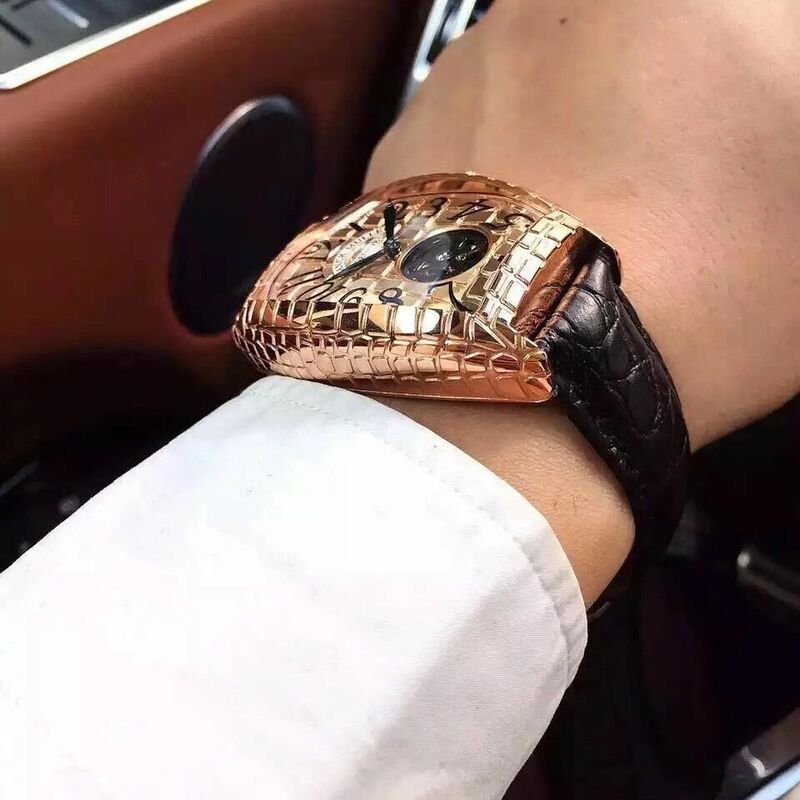 FRANCK MULLER Mechanical Automatic Man Watch Top Brand Waterproof Luxury Leather Men's Watches Tonneau Rose Gold Clock Male Gift