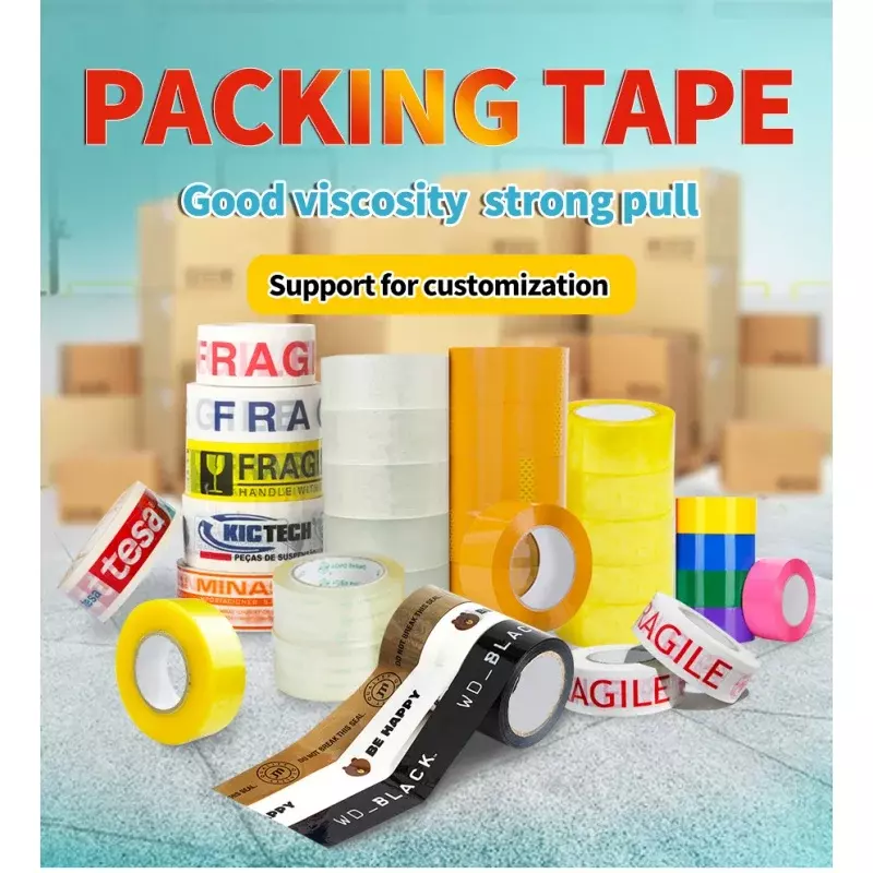 Customized productCustom Parcel Adhesive Packing Tape Bopp Self Adhesive Tape Shipping Sealing Packaging Tape with Logo