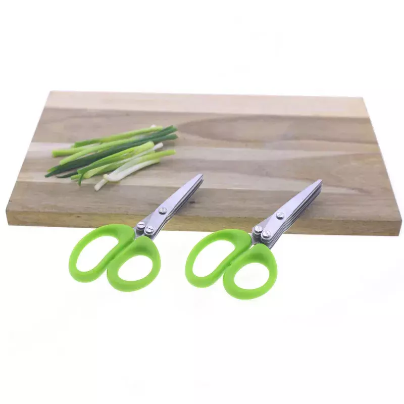 3 / 5 Layer Multi Stainless Steel Scallion Scissors Vegetable Salad Chopping Tool Utility Kitchen Cutter Shears Accessories