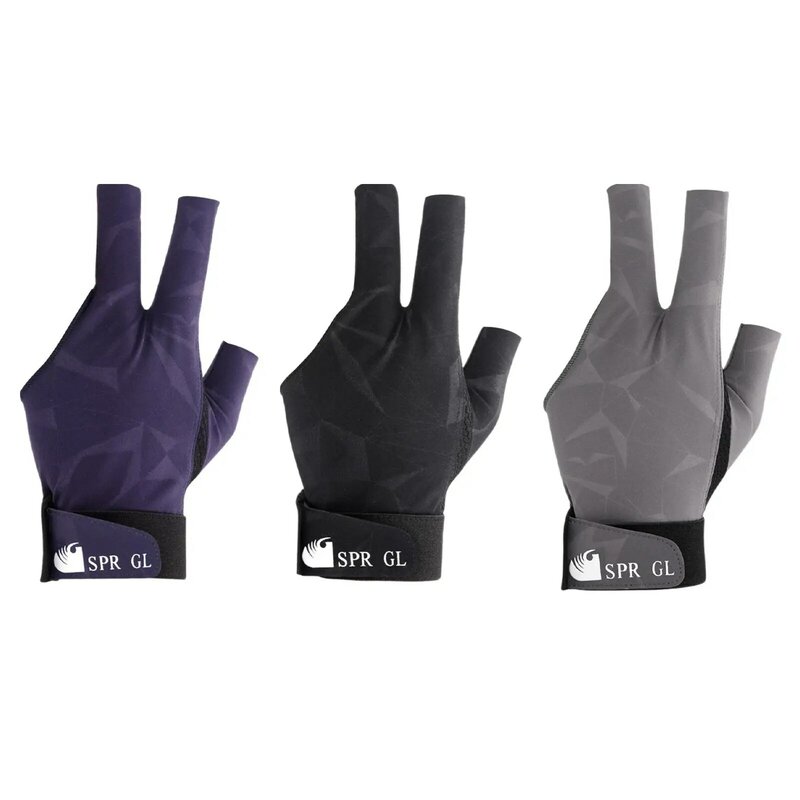 Three Fingers Billiard Glove Adjustable Portable Anti Slip Left Hand Billiard Glove for Games Indoor Playing Sports Training