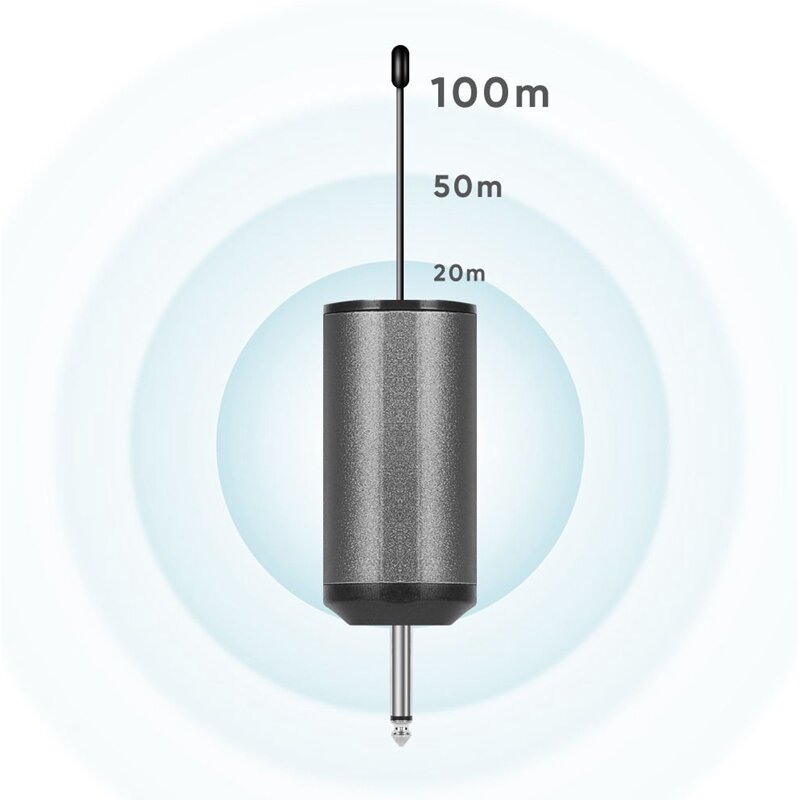 Auriculares inalámbricos portátiles UHF, micrófono de solapa Lavalier con transmisor y receptor Bodypack, salida de 1/4 pulgadas, para Live Perfor