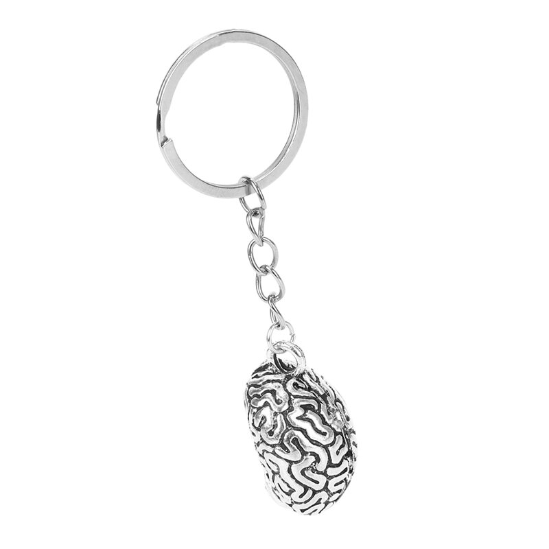 Liga inteligente Cérebro Keychain, Brainiac IQ Key Ring, Cadeia Fob, Medicina Humana, 2X