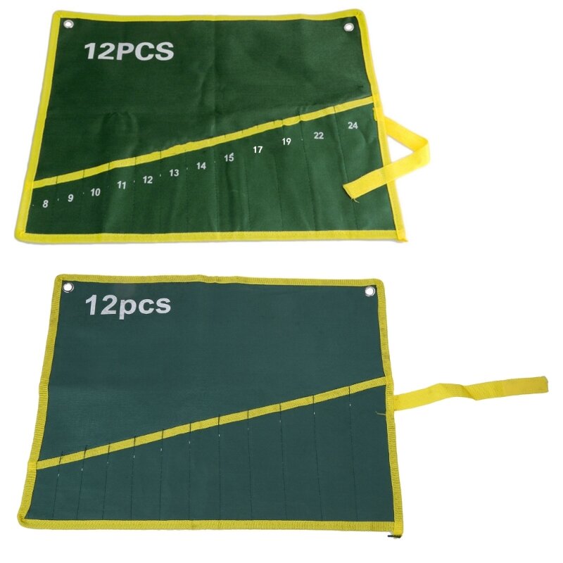 12 túi Công cụ cờ lê vải bền bỉ cuộn lên túi lưu trữ