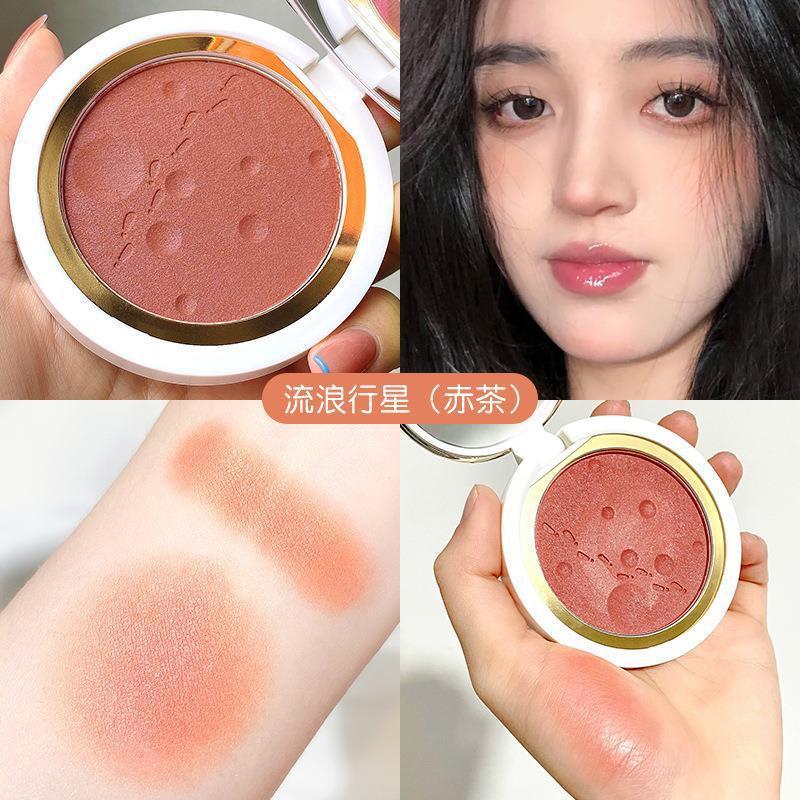 1Pc Monochrome Blush Pallete 3 Color Peach Face Pigment Cheek Blusher Powder Makeup Professional Contour Pink Blusher