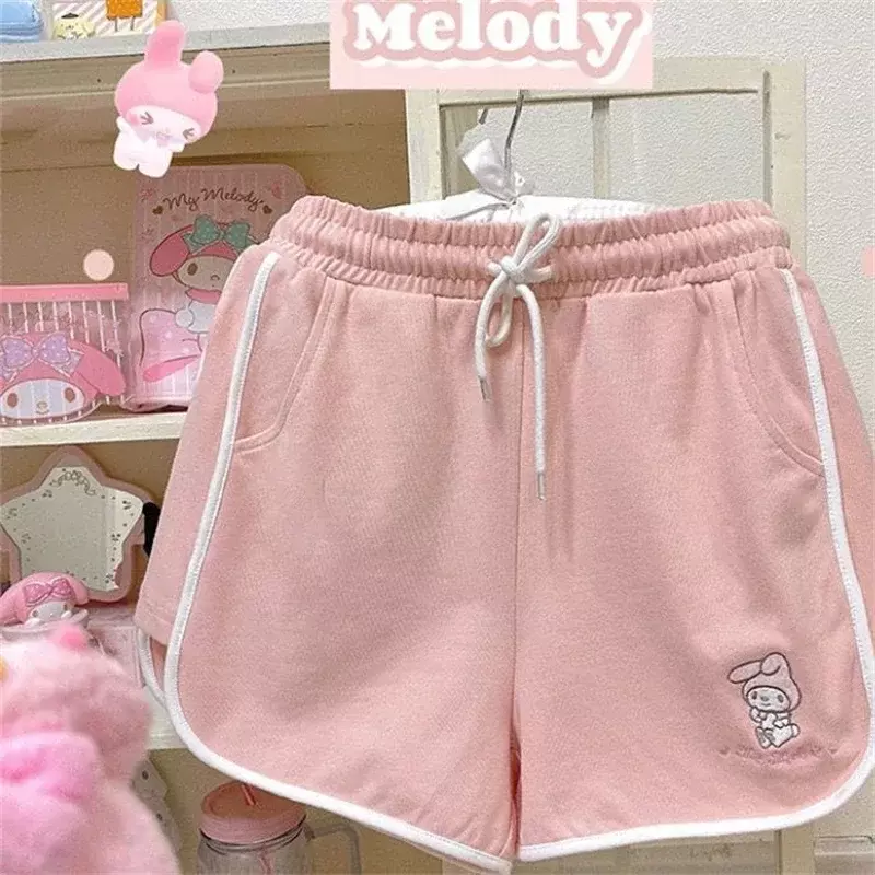 Cute Anime Shorts Kawaii Kuromi My Melody Cinnamoroll Fashion Short Casual Pants High Waist Shorts Sports Pants Adult Women Gift