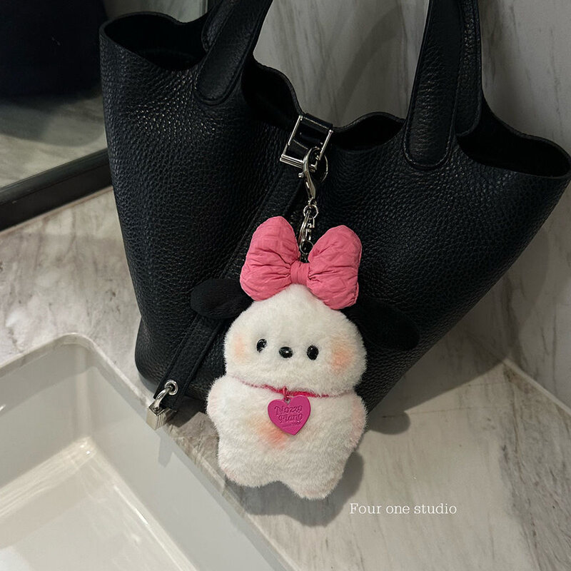 Kawaii Sanrio Plush Keychain Pochacco Keyring Cartoon Doll Pilot Dog Key Chain Car Backpack Pendant Kids Couple Christmas Gift