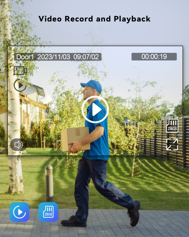 ЧАСОВОЙ ПОЯС 7-дюймовая система видеодомофона 1080P с проводной дверной камерой 1080P Tuya App RFID и сенсорным экраном разблокировки монитора
