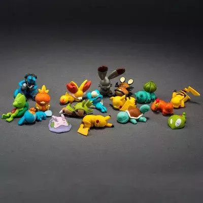 Pokémon Sleeping Action Figure Cup, Pocket Monster Toys, Pikachu, Dedenne, Fennekin, Bunnelby, Lucario, Mudkip, Squishy Tiny Figure