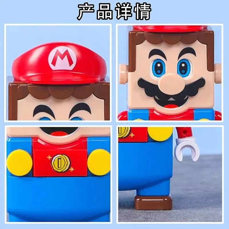 Blok Super Mario Bros Luigi Mini, mainan Action figure, boneka mainan rakitan, hadiah ulang tahun anak