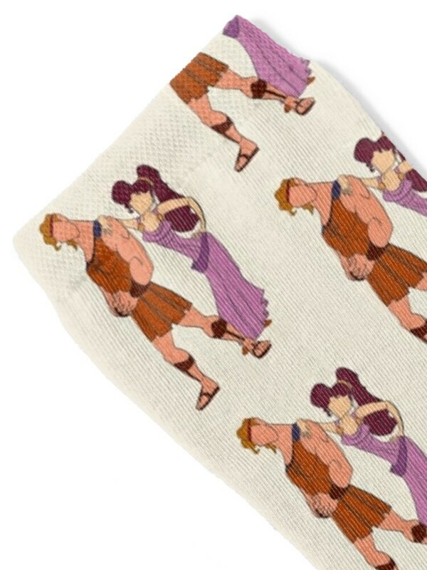 Hercules y megara-calcetines DE TENIS kawaii personalizados para mujer, calcetines de lujo para hombres