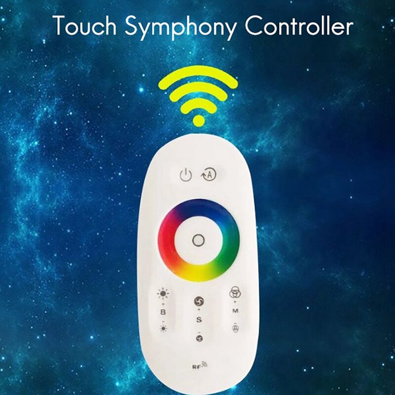 Controlador LED sem fio com controle remoto, Marquee Dimmer, Mini Sinfonia, 2.4G, Full Press, 433 RF, RGB