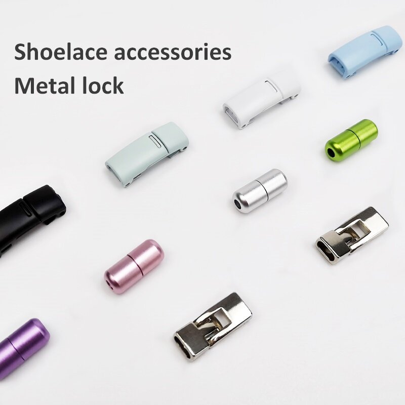 2023 Fashion New Metal Shoelace Magnetic Buckle Shoes Accessories Sneaker Kits Metal Laces Buckle 4 Style Shoe Decorations