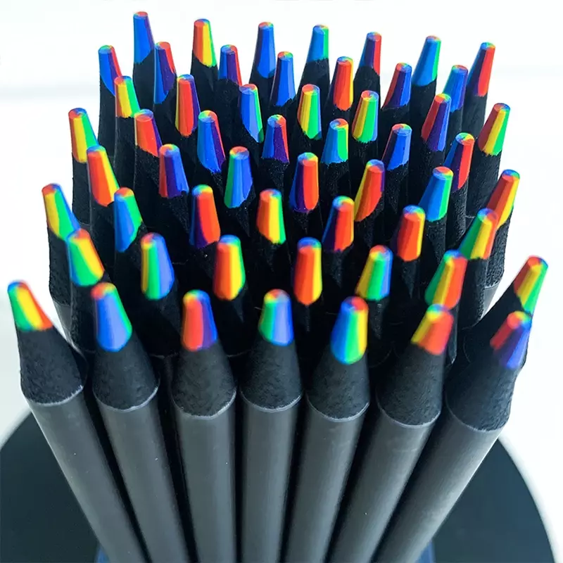 Arco-íris Colorido Mix Lápis, 7 Cores, 3mm, Grosso, Recarga, Durável, Pintura, Camada Suave, Chumbo Avançado, Caneta Mágica, Desenho