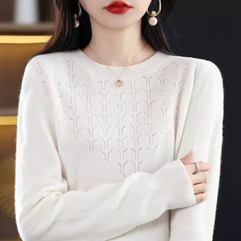 2023 женские свитера осень зима длинный рукав пуловеры вязанные теплые пуловеры корейская мода Приталенный джемпер