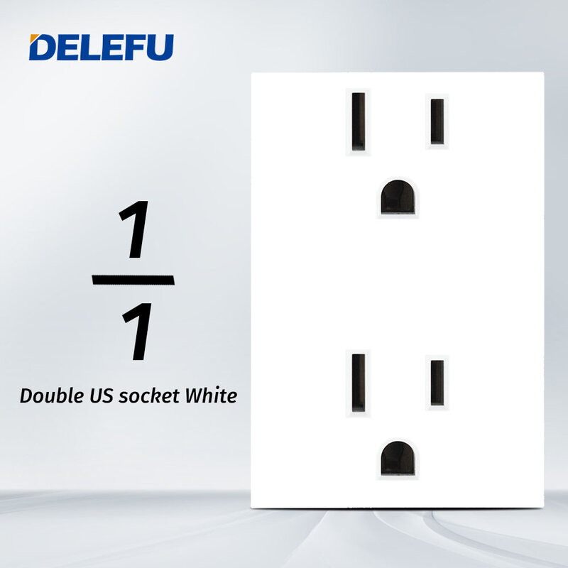 DELEFU-DIY Switch Socket, Brasil, Italiano, Chile, México, Função de Combinação Livre Padrão, USB Tipo C Key, 4*2, Branco, 4*4, Carga Rápida