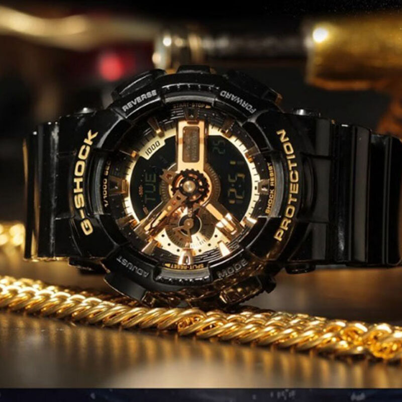 G-SHOCK Horloges Ga110 Voor Mannen Mode Casual Multifunctionele Buitensport Schokbestendig Led Wijzerplaat Dual Display Quartz Heren Horloge