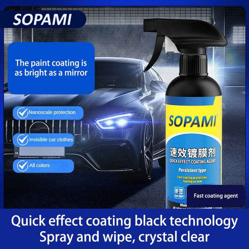 Sopami-pulverizador de recubrimiento de coche, Nano cerámica, efecto rápido, capa rápida, cera de pulido, protección de coche