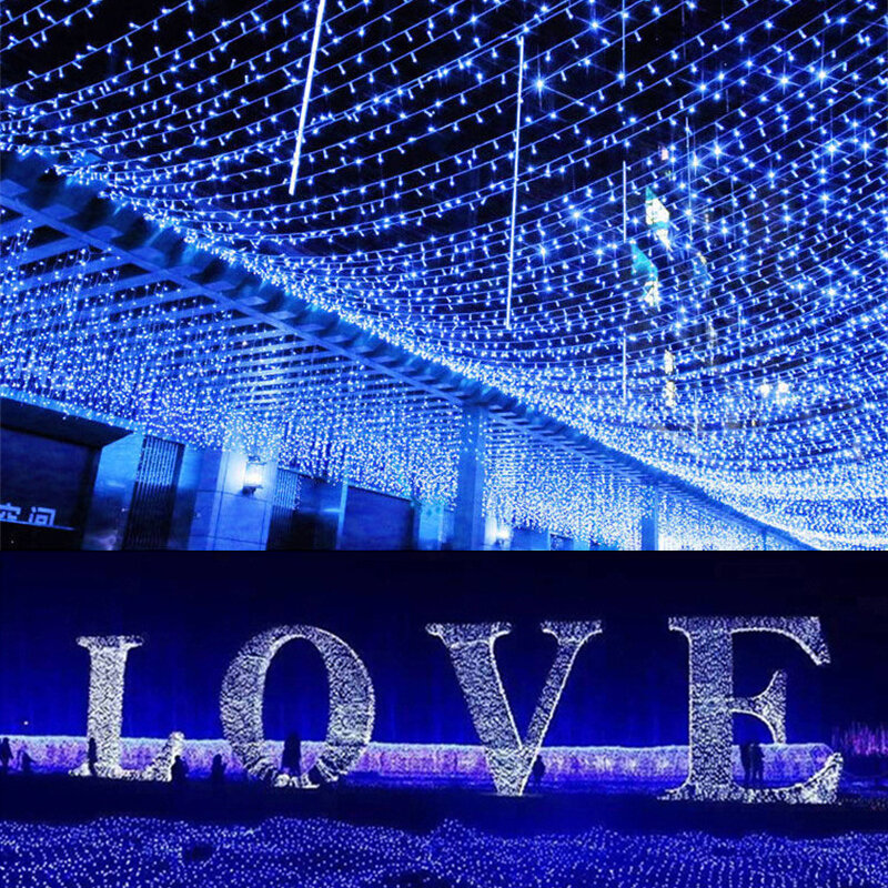100M Đèn LED Dây Đèn Trang Trí Đám Cưới Cổ Tích Vòng Hoa Sáng Chống Nước Ngoài Trời Đảng Vườn Giáng Sinh Ánh Sáng Trung Quốc Năm Mới