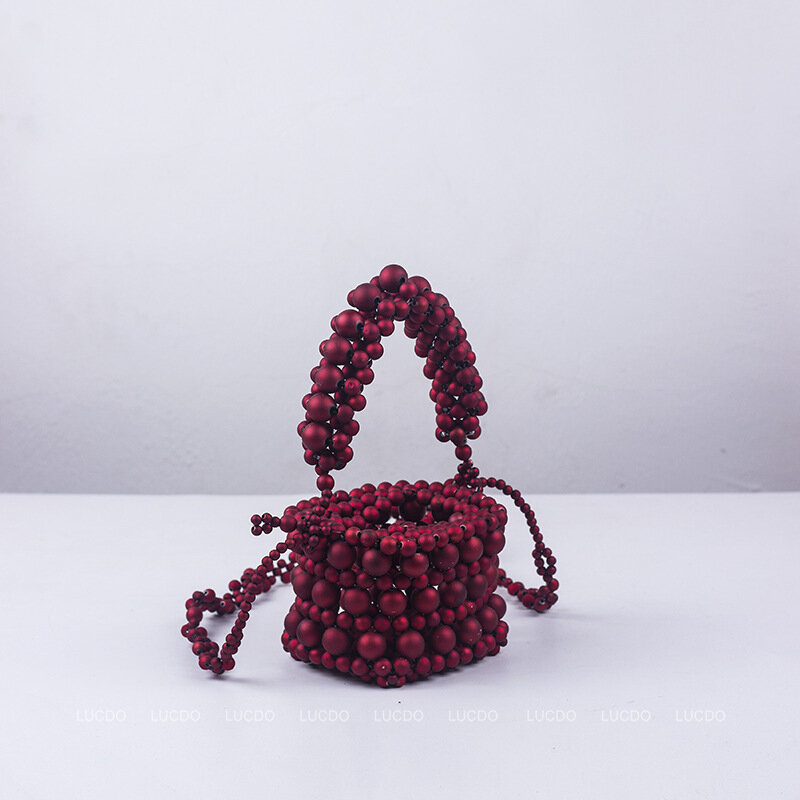 Mini sac à main en perles de cristal pour femmes, sac à bandoulière tissé, sac à main en acrylique, sac fourre-tout en pierre, sac à bandoulière design, nouveau, 2022