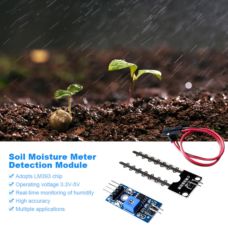 Sensor electrónico inteligente de humedad del suelo, higrómetro LM393 de alta precisión para Robot, coche inteligente