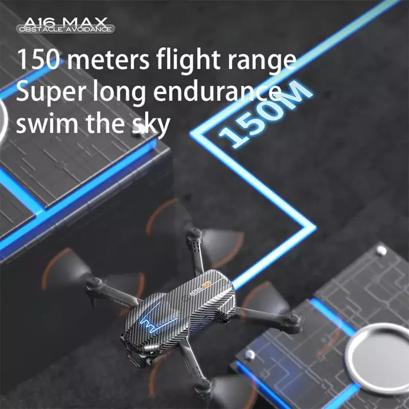 A16ลื่นไหลด้วยแสงสูงสุดสามกล้องคาร์บอนไฟเบอร์ UAV เครื่องบินสี่แกนมอเตอร์360 ° เลี่ยงสิ่งกีดขวางโดรนจีพีเอสสมาร์ทฟลาย