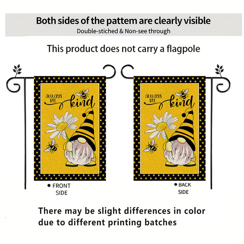1 maple leaf pumpkin cat bee pattern double-sided printed garden flag courtyard decoration, excluding flagpole
