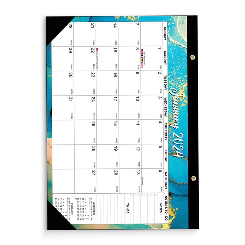 Doodle用壁掛けカレンダー、デスクカレンダー、取り付けが簡単、16.9x12インチ、2024