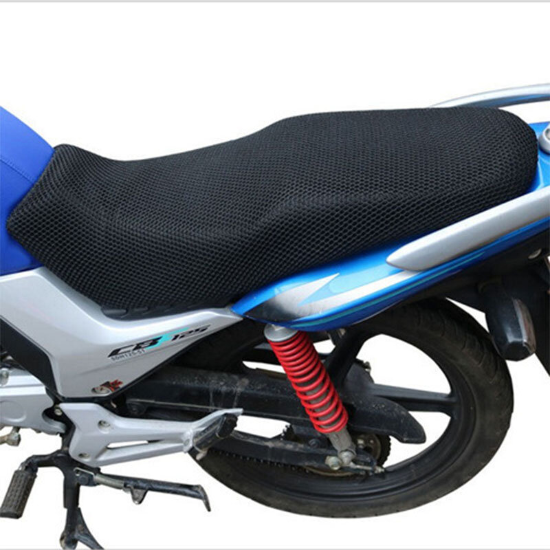 Funda de asiento de motocicleta transpirable, diseño de panal fresco de verano, ventilación antideslizante, Protector de cojín para Scooter