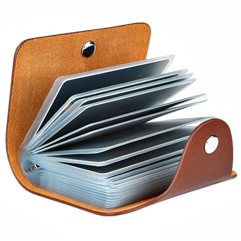 Porte-cartes de crédit 24 Bits, pochette en cuir de grande capacité pour cartes de visite et de banque, organisateur de stockage d'argent liquide