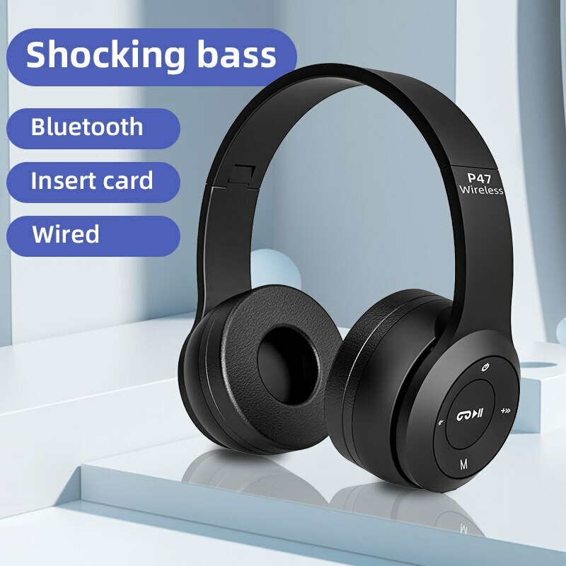 Bluetooth 5.0 P47 TWS cuffie Stereo auricolari Bluetooth cuffie musicali con microfono per iPhone Mobile Sumsamg Android IOS