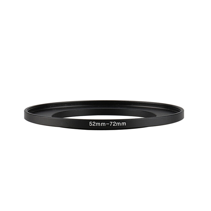 Alumínio preto Step Up Filter Ring, adaptador para Canon, Nikon, câmera Sony DSLR, 52mm-72mm, 52-72mm, 52 a 72mm