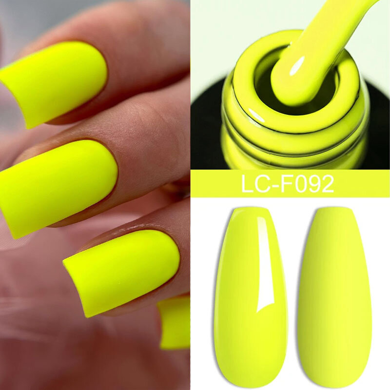 LILYCUTE-UV LED Fluorescente Gel Esmalte, Neon Vermelho, Amarelo, Verde, Cor do Verão, Verniz Semi Permanente, Nail Art, Manicure, 7ml