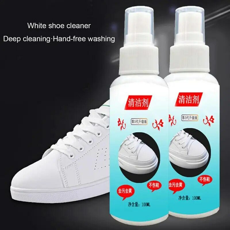 Shoe Cleaner For White Sneakers 100ml White Shoes Cleaning Spray Gym Shoe Cleaner Effective Gentle Dirt Remover For Cleaning