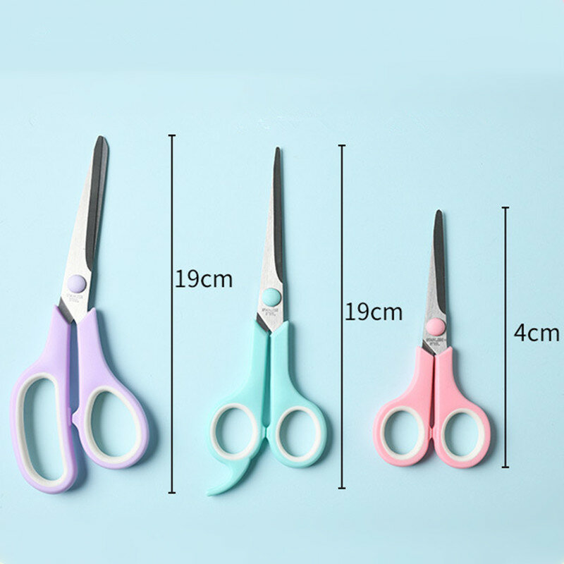 3 Style Colored Stainless Steel Scissors Home Tailor Shears School Office Supply Cutter Student Stationery Gift Cutting Tool